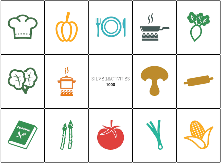 The Cooking Bingo card