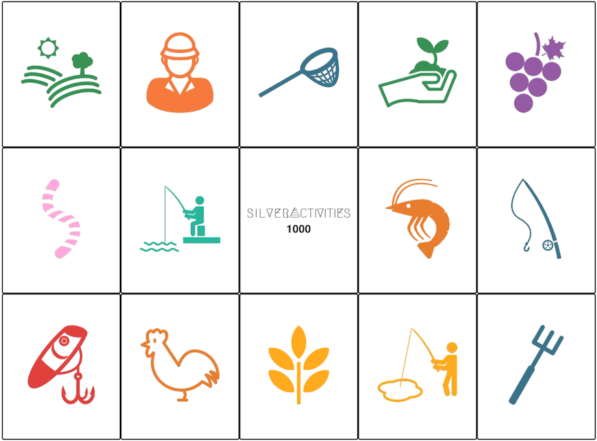 The Fish and Farm Bingo card