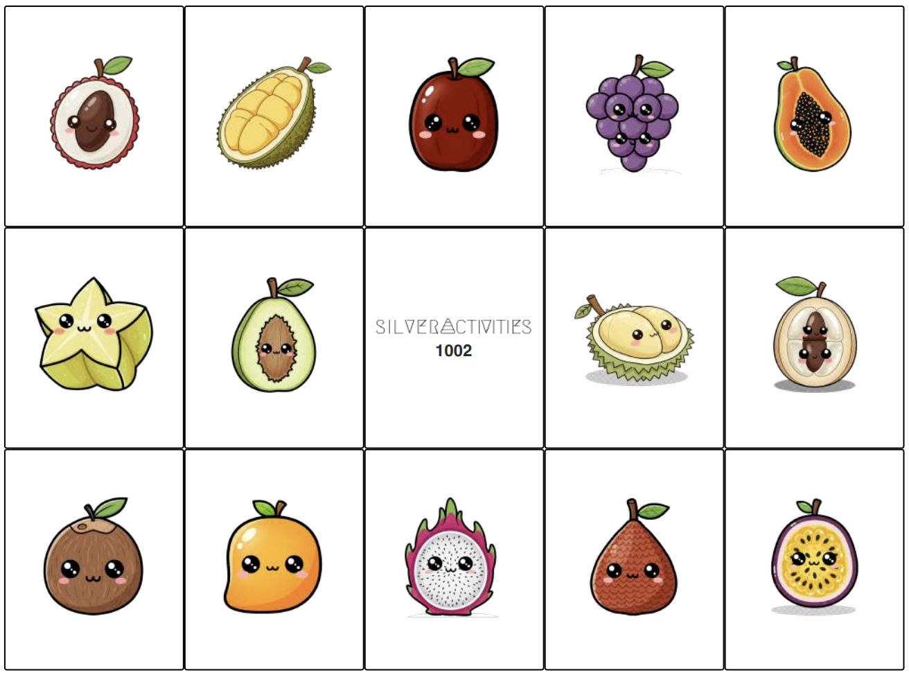 The Fruits Bingo card