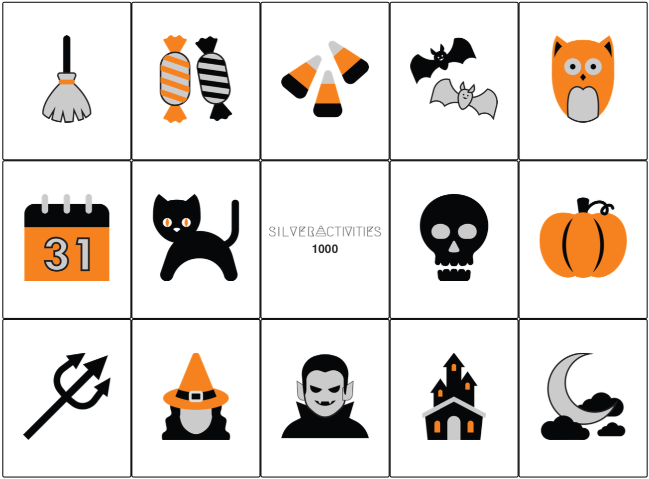 The Halloween Bingo card