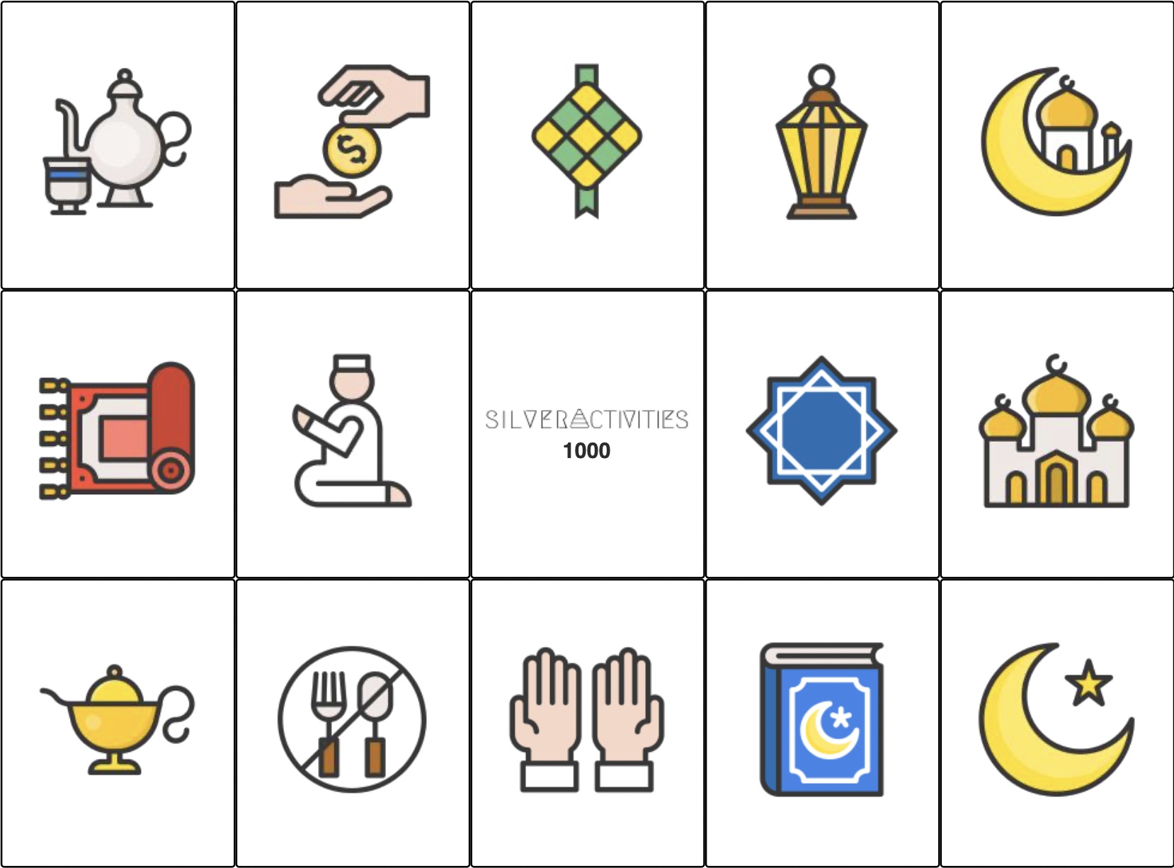 The Hari Raya Bingo card