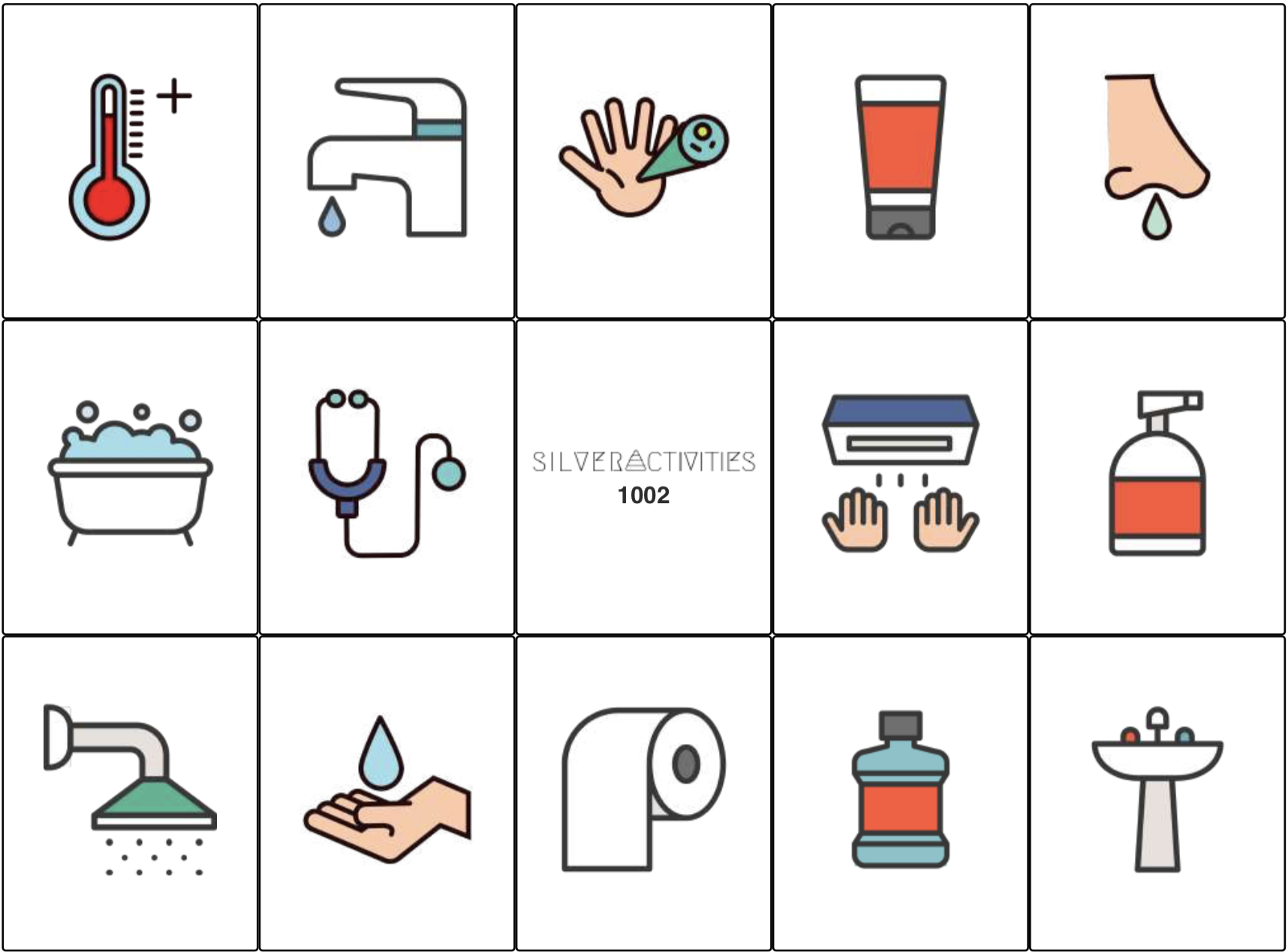 The Hygiene Bingo card