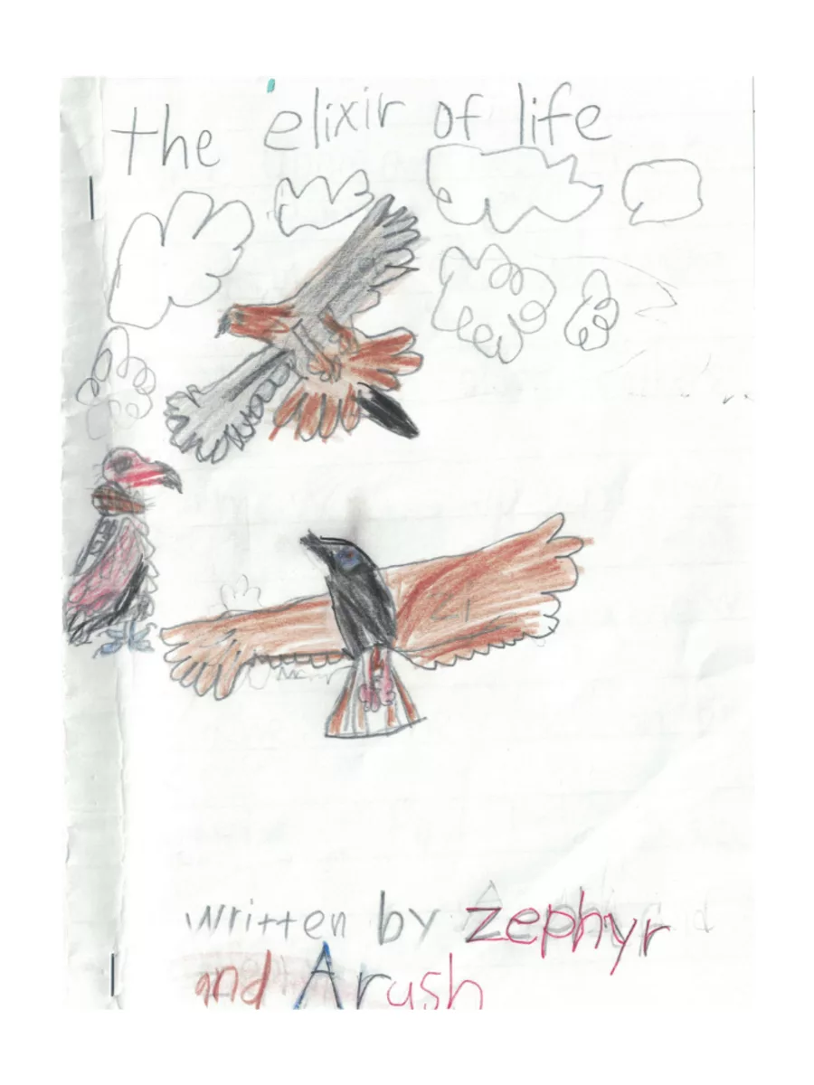 Hand-drawn cover of the story The Elixir of Life