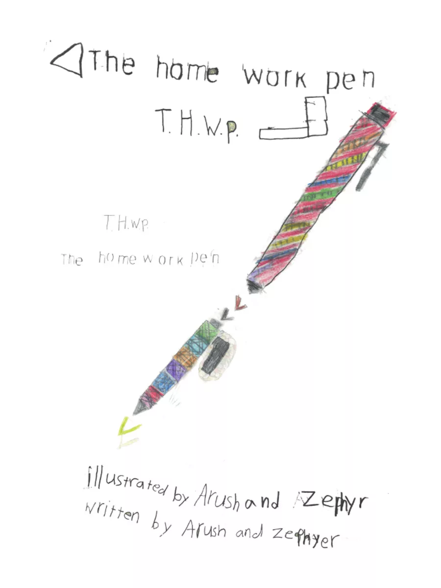 Hand-drawn cover of the story The Homework Pen