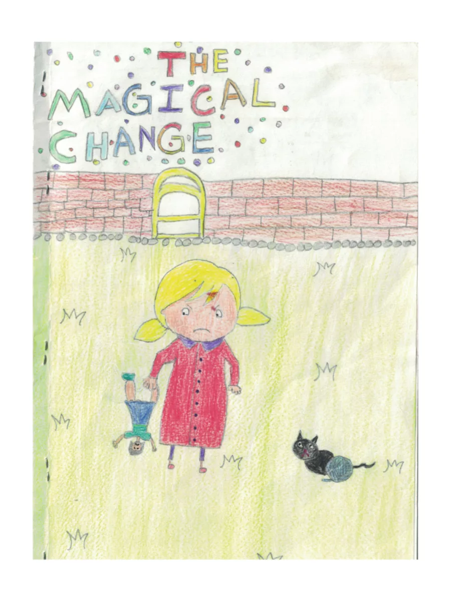 Hand-drawn cover of the story The Magical Change
