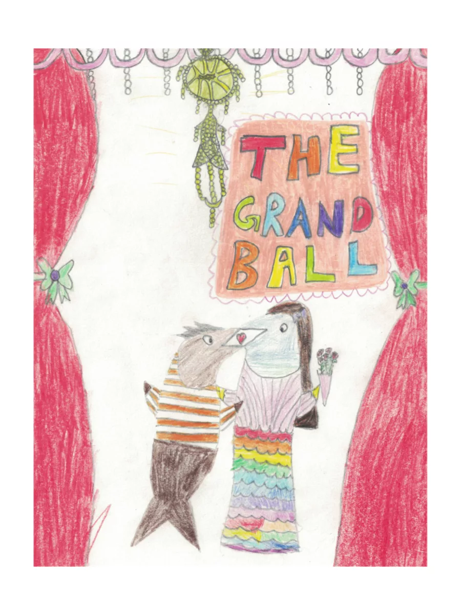 Hand-drawn cover of the story The Grand Ball